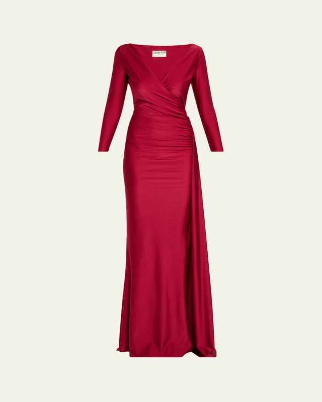 Koly Draped Surplice Jersey Gown